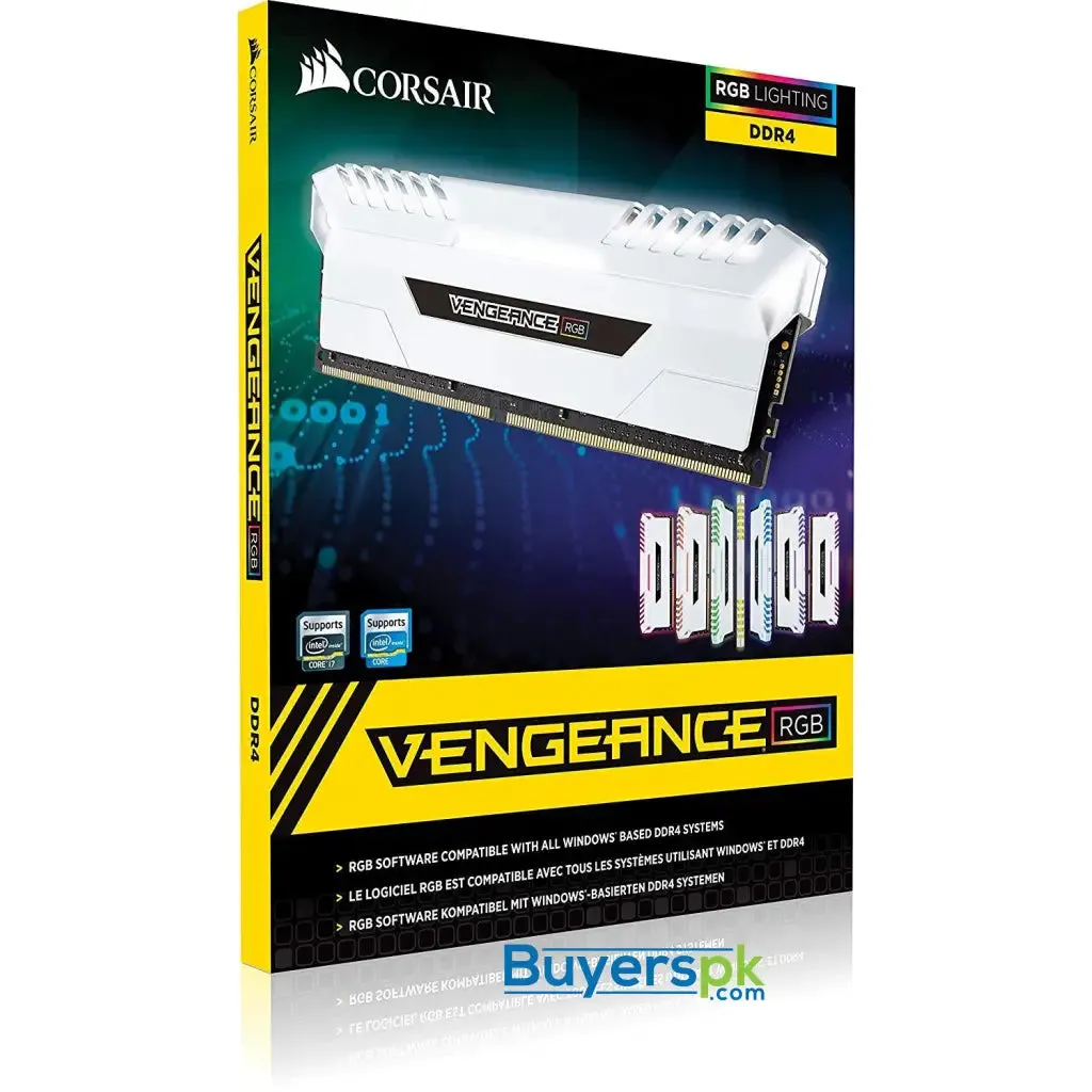 Corsair Vengeance Rgb 16gb (2x8gb) Ddr4 3200mhz C16 Desktop Memory - White