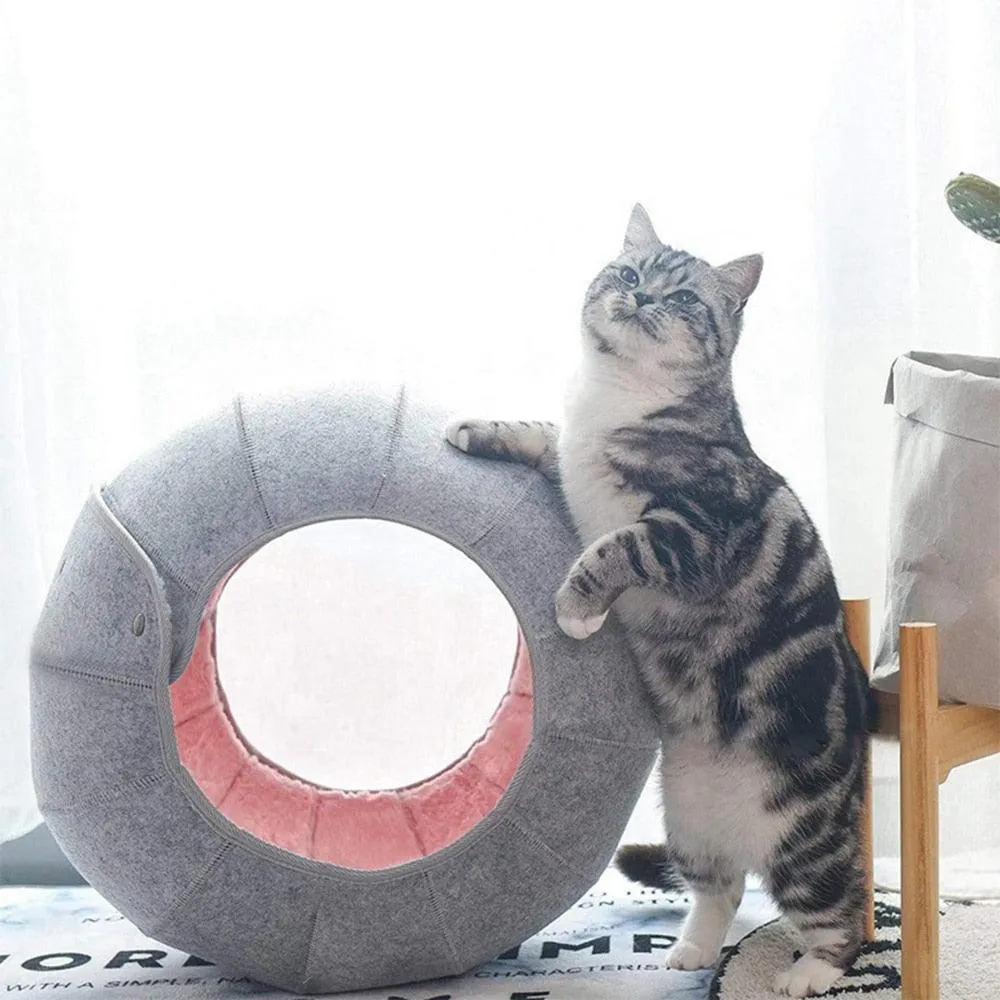 Cozy Conch Cat Sanctuary & Multi-Functional Play Tunnel: The Perfect Retreat for Your Feline Friend