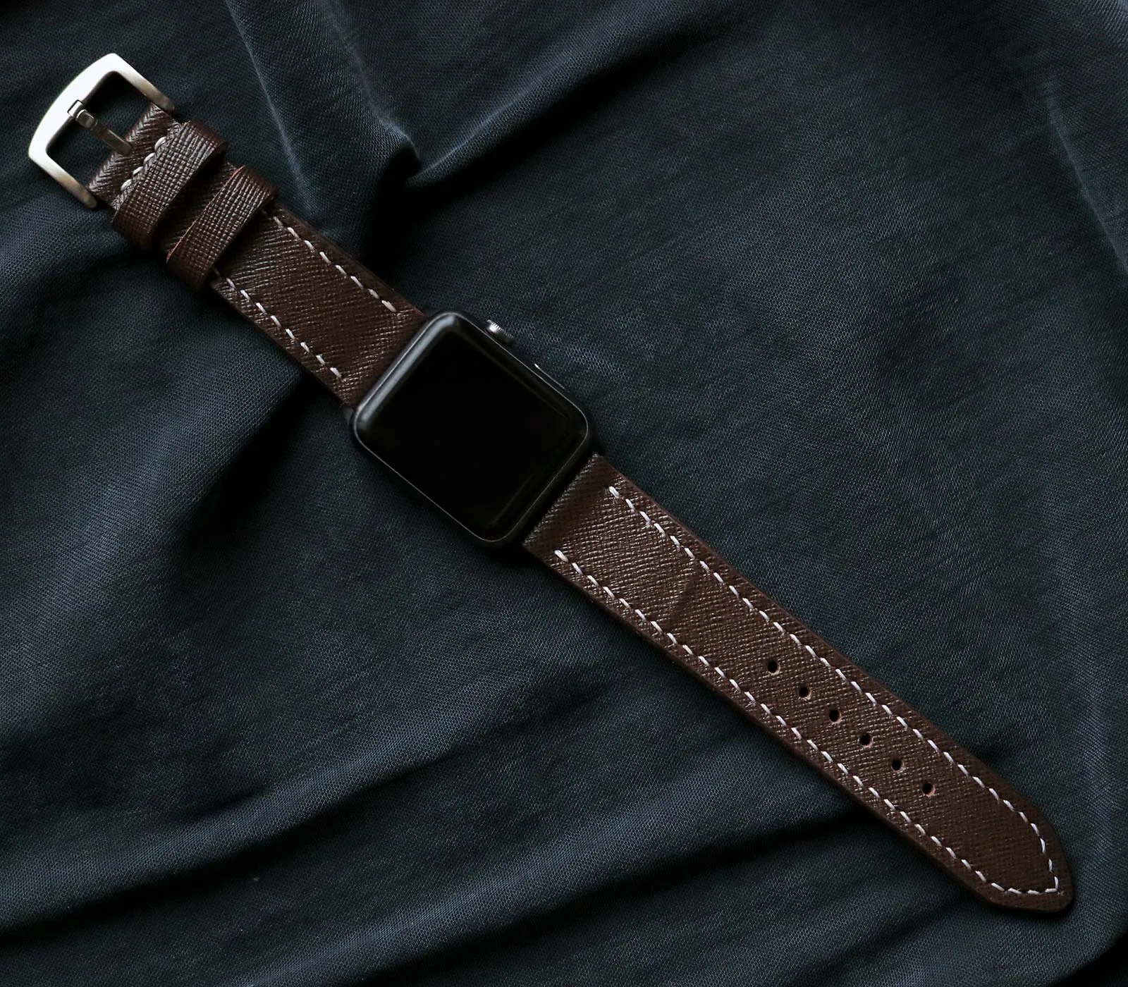 Custom Made Apple Watch Strap - Bitter Saffiano