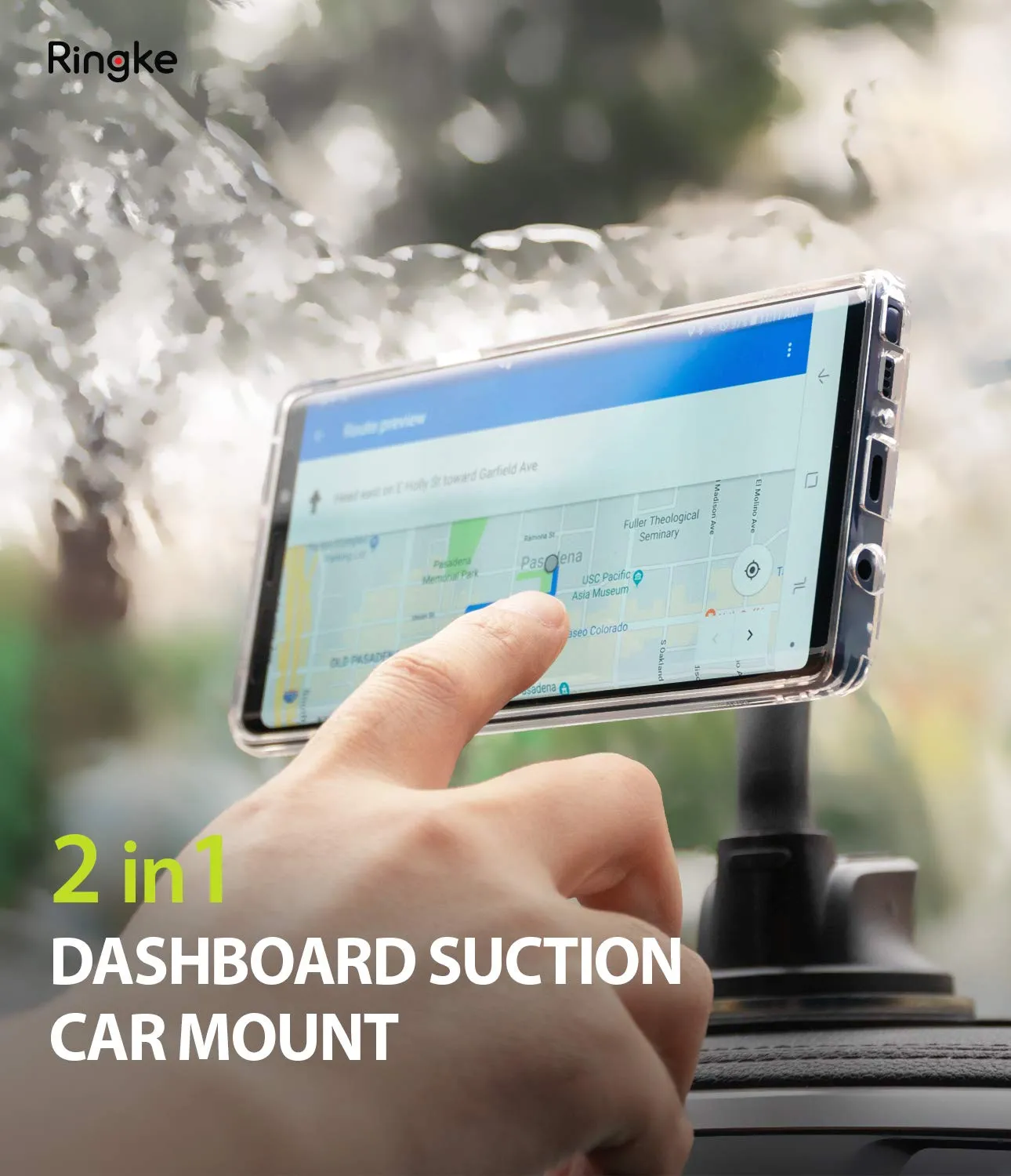 Dashboard Suction 2 in 1 Clamp &Magnetic Car Mount (New square head)