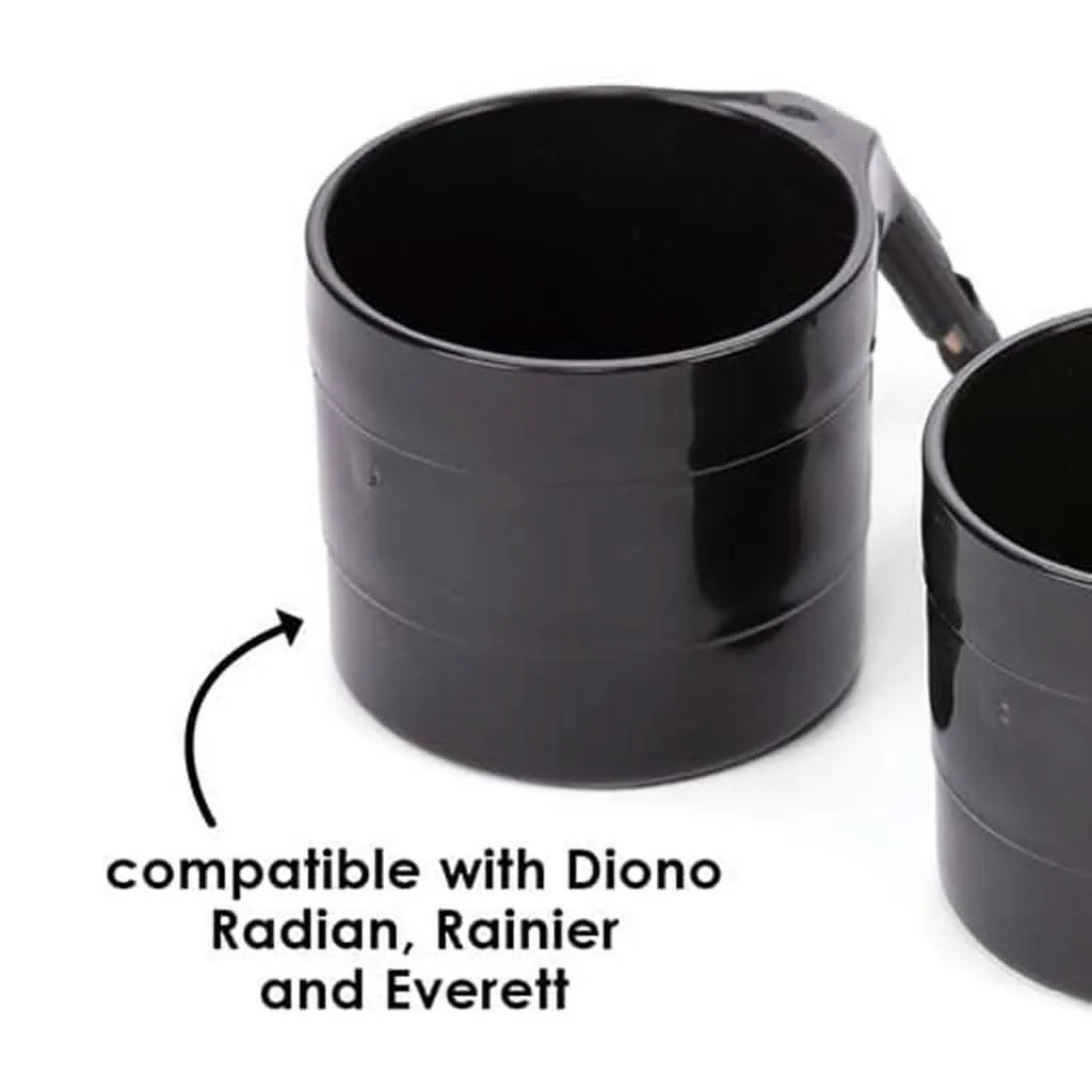 Diono Cup Holder for Radian, Everett and Rainier Car Seats, Black Pack of 2