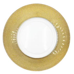 Dotted - Glass Charger Plate in Gold (Item # 0027)