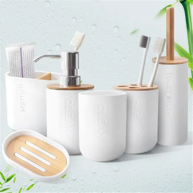 Eco-Friendly Bamboo Bathroom Set: Stylish Organization for a Sustainable Retreat