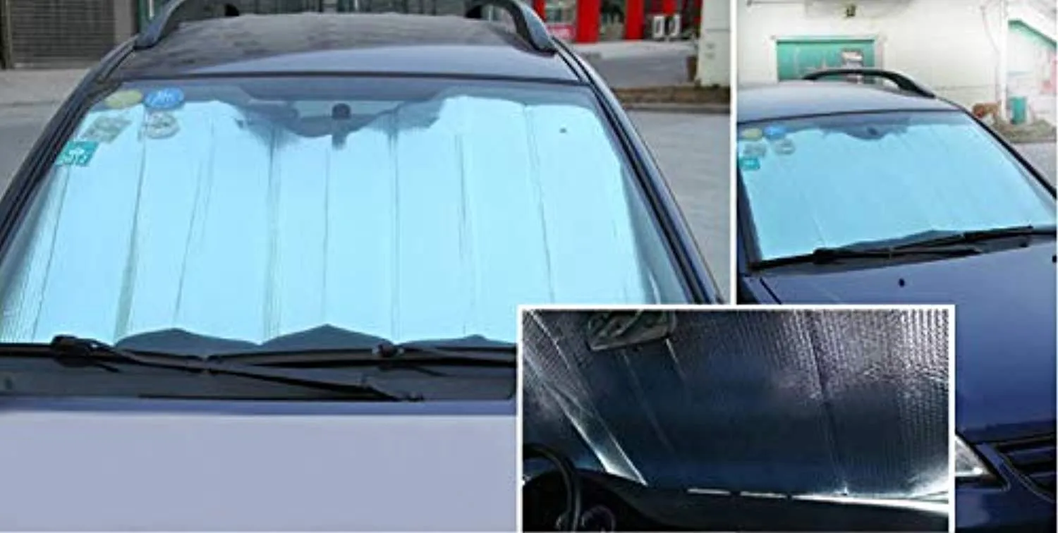 Electomania Front Foldable Car SunshaderCar Windscreen Sun Shade Heat Windshield Visor Front