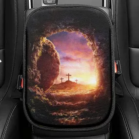 Empty Tomb Of Jesus Christ Seat Box Cover, Christian Car Center Console Cover, Easter Interior Car Accessories