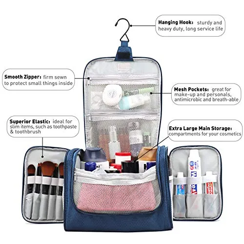 Extra Large Capacity Hanging Toiletry Bag for Men & Women