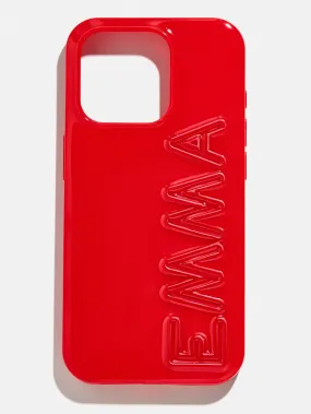 Fine Line Custom iPhone Case - Bright Red