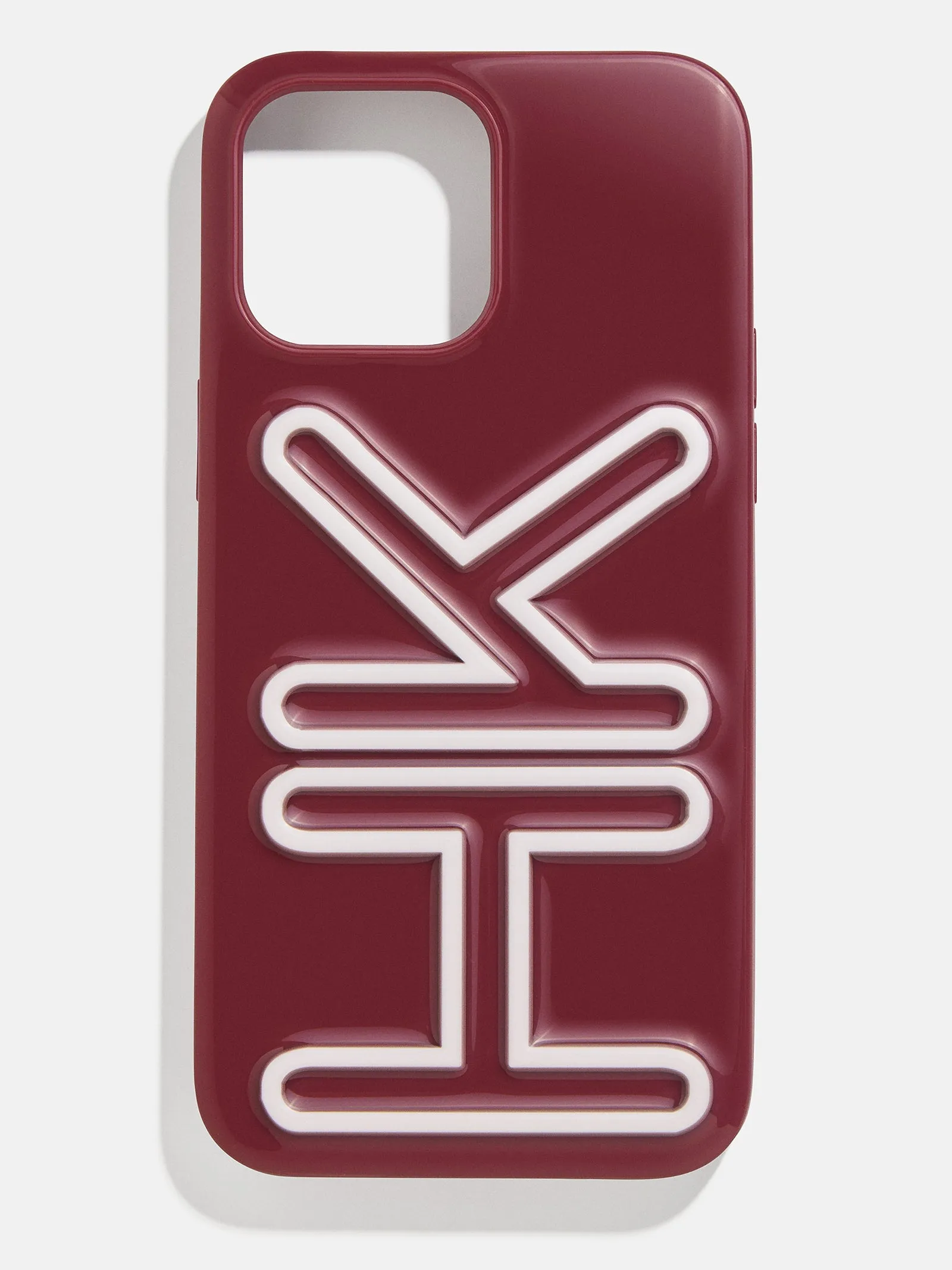 Fine Line Custom iPhone Case - Dark Red/White