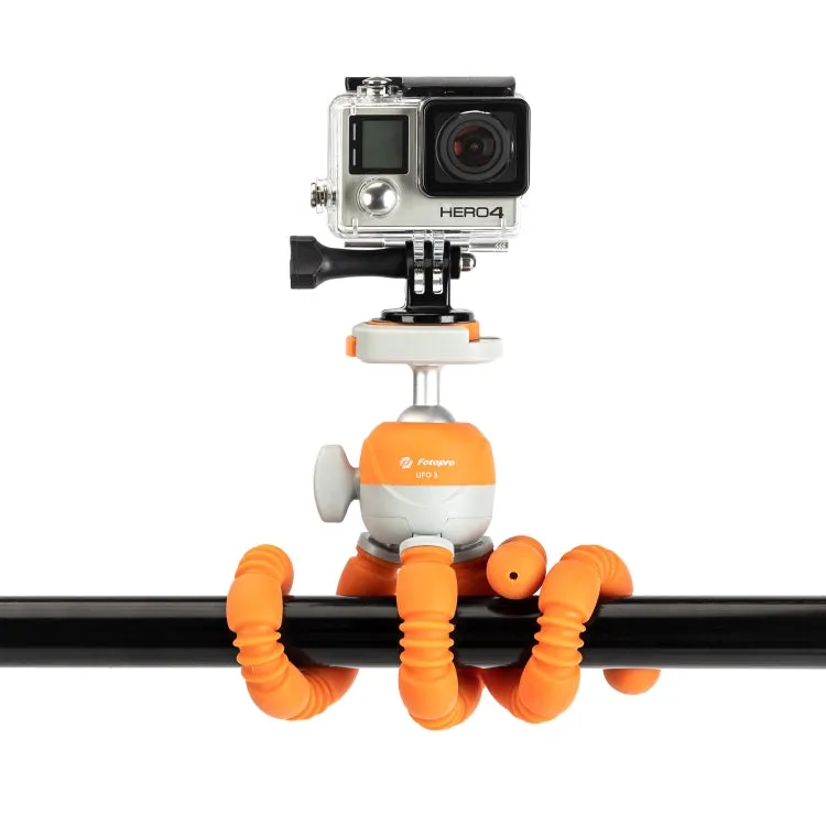 Fotopro UFO 3 Flexible Tripod Mount for SLR Cameras, GoPro, Phones (Orange)