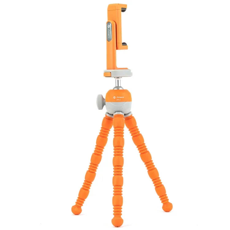 Fotopro UFO 3 Flexible Tripod Mount for SLR Cameras, GoPro, Phones (Orange)