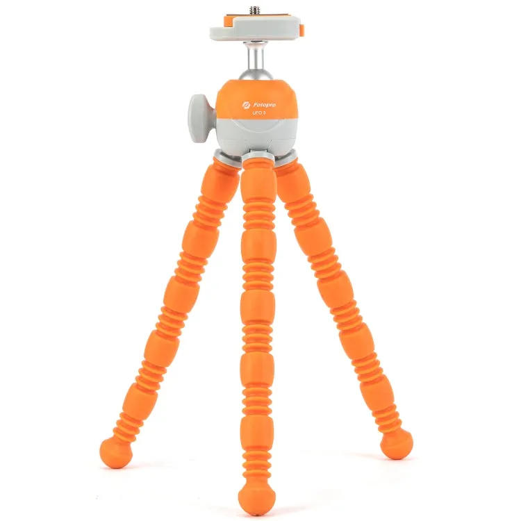 Fotopro UFO 3 Flexible Tripod Mount for SLR Cameras, GoPro, Phones (Orange)