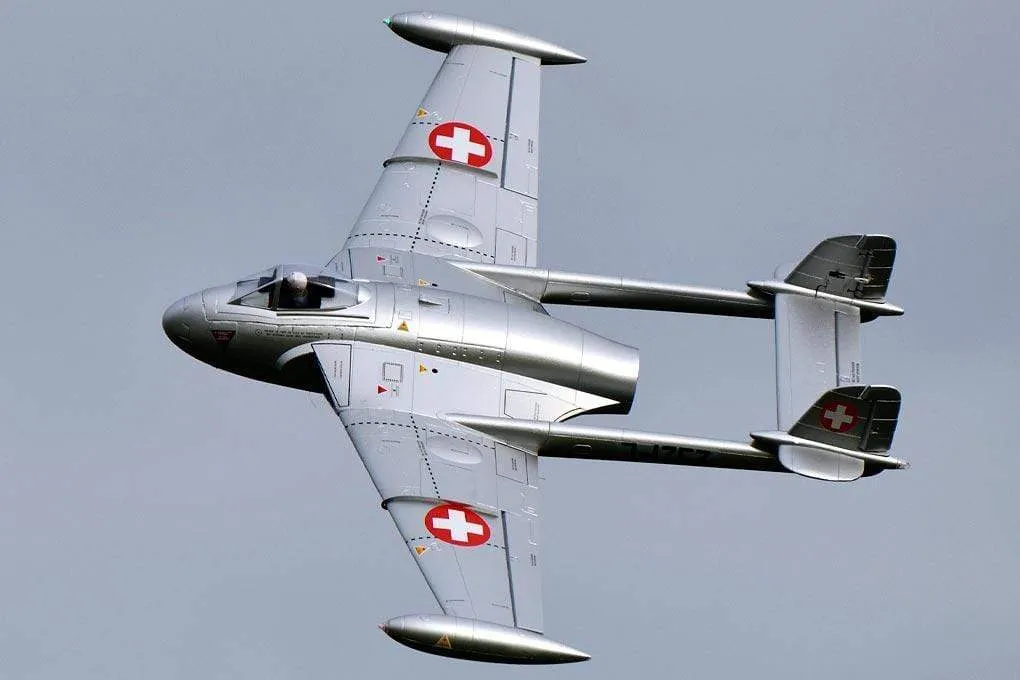 Freewing de Havilland DH-112 Venom V3 Swiss Silver High Performance 90mm EDF Jet - PNP