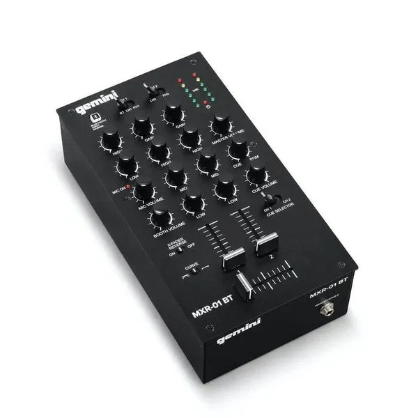 Gemini Audio MXR-01BT 2-Channel Professional DJ Mixer With Bluetooth Input