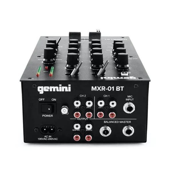 Gemini Audio MXR-01BT 2-Channel Professional DJ Mixer With Bluetooth Input