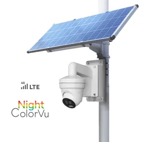 (GO SOLO T4) 4G LTE Solar Powered AI Smart Camera with Night ColorVu and Active Deterrence Light & Audio