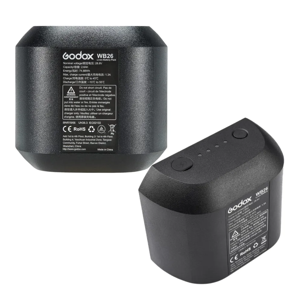 Godox WB26 Rechargeable 2600mAh Lithium-Ion Battery Pack for AD600Pro Flash