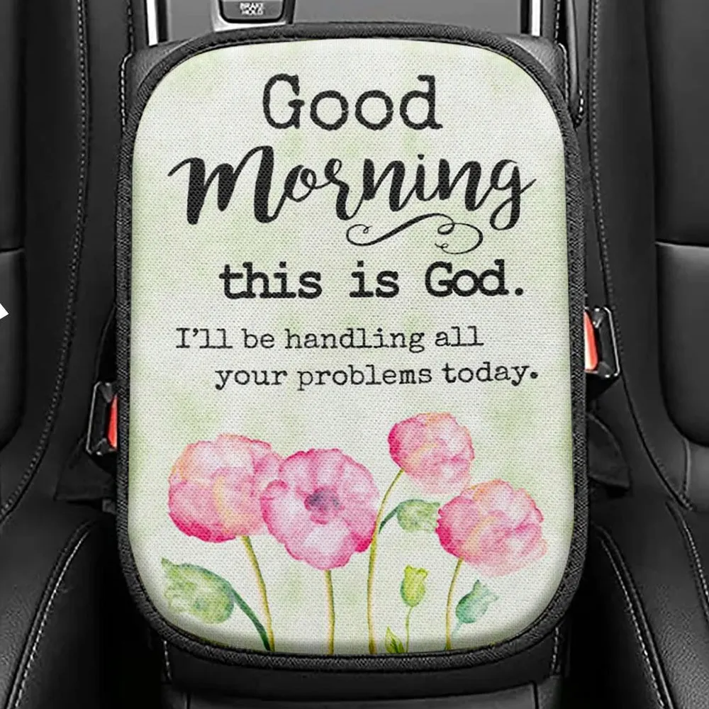 Good Morning This Is God Seat Box Cover, Bible Verse Car Center Console Cover, Scripture Interior Car Accessories