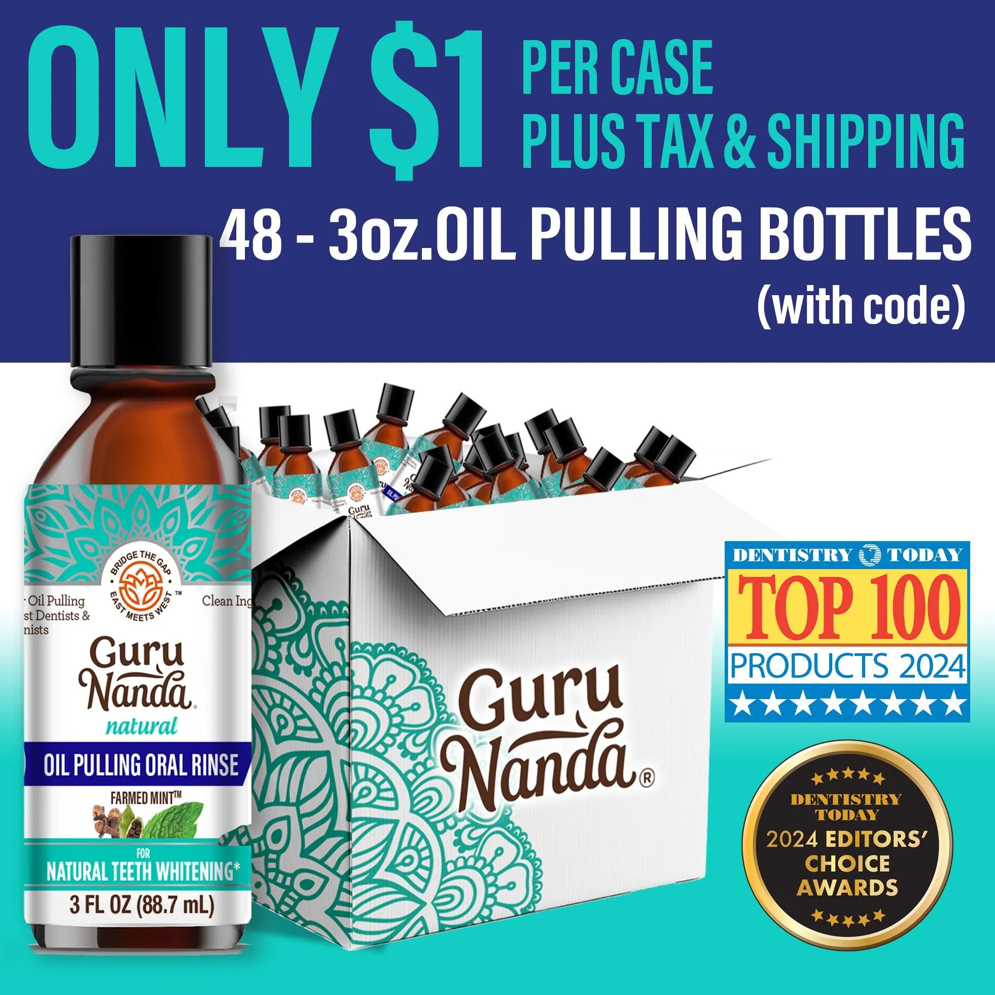 GuruNanda Pulling Oil Mint - 3oz (48-Pack)