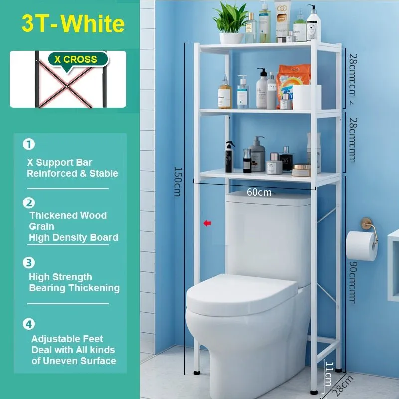 Heavy Duty Metal Bathroom Shelf  3 Tier Storage Shelf Rack for Bathroom Over Toilet Shelves Organizer Stand