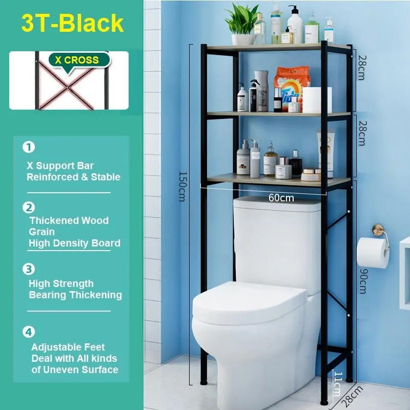 Heavy Duty Metal Bathroom Shelf  3 Tier Storage Shelf Rack for Bathroom Over Toilet Shelves Organizer Stand