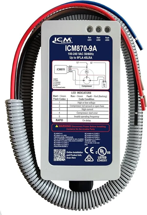 ICMICM870-9A Soft Start, Built-in Start Capacitor, Over/Under Voltage Monitoring, Over-Current Protection, Current 9A