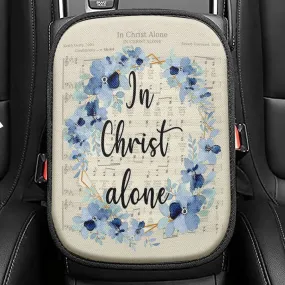 In Christ Alone Christian Hymns Seat Box Cover, Bible Verse Car Center Console Cover, Scripture Interior Car Accessories