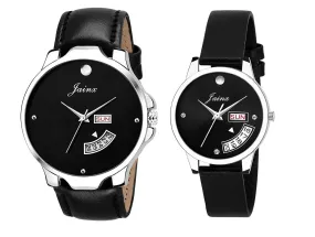 jainx Analog Unisex Watch (Black Dial Black Colored Strap)