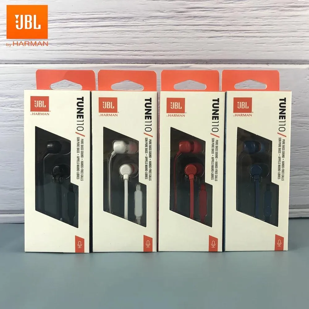 JBL T110 Stereo Earbuds: Enhanced Bass Music Bliss - Crystal Clear Sound