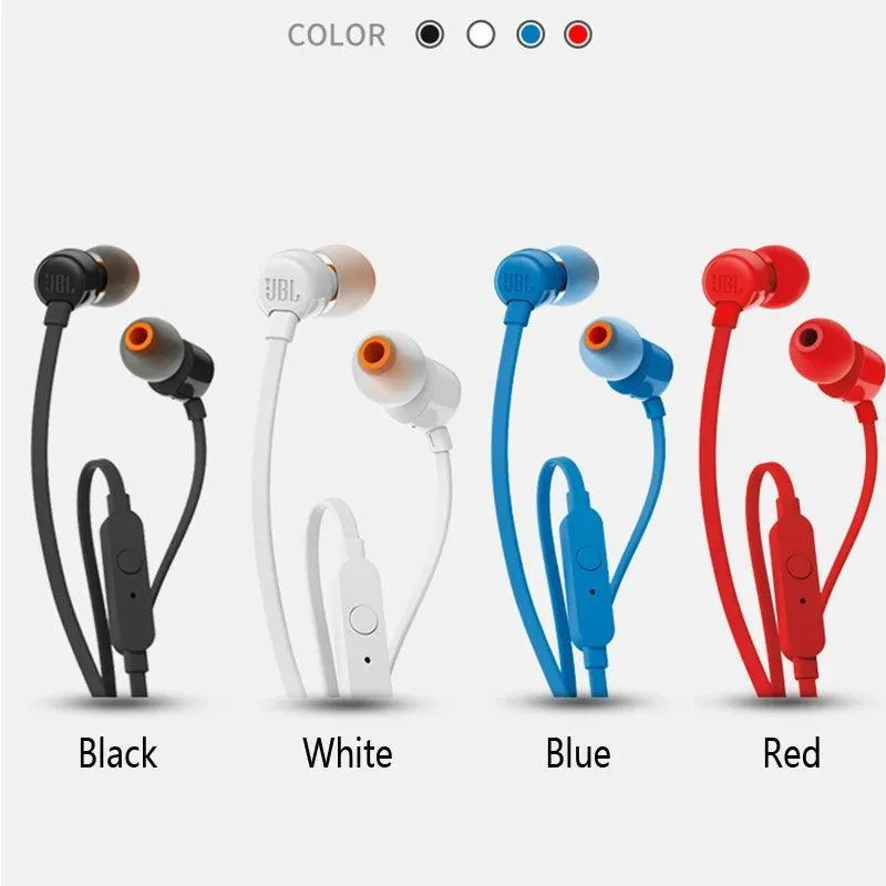 JBL T110 Stereo Earbuds: Enhanced Bass Music Bliss - Crystal Clear Sound