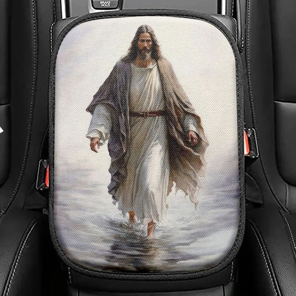 Jesus Walking On Water Seat Box Cover, Jesus Pictures, Christian Interior Car Accessories