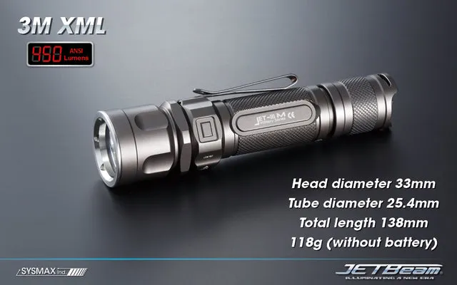 JETBeam Jet IIIM 3M XM-L 450 Lumen Tactical Flashlight