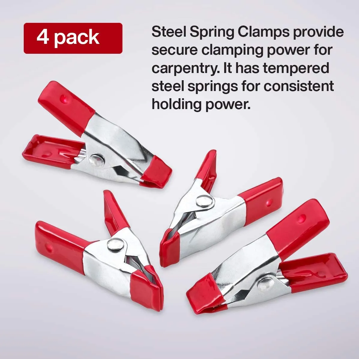 Katzco 2 Inch Mini Spring Clamp Set - 12 Pack - Easy Grip Ergonomic Handle - for Gripping