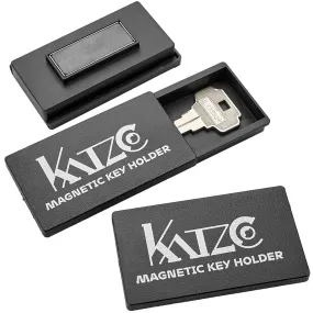 Katzco Magnetic Key Holder - 1.25 x 2.75 Inches - Rugged Black Plastic Cases with Strong Magnets