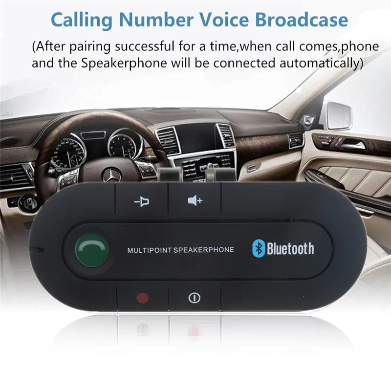 Kebidumei New Bluetooth 4.1 Multipoint Speakerphone Bass Stereo AUX Car Kit Speaker Handsfree Music Receiver Player