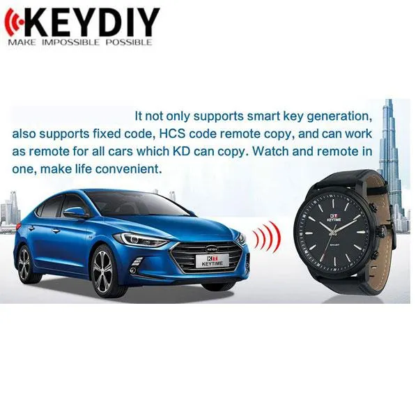 KEYDIY - KeyTime - Quartz Watch & Automotive Remote - Waterproof -  Replace Your Car Remote