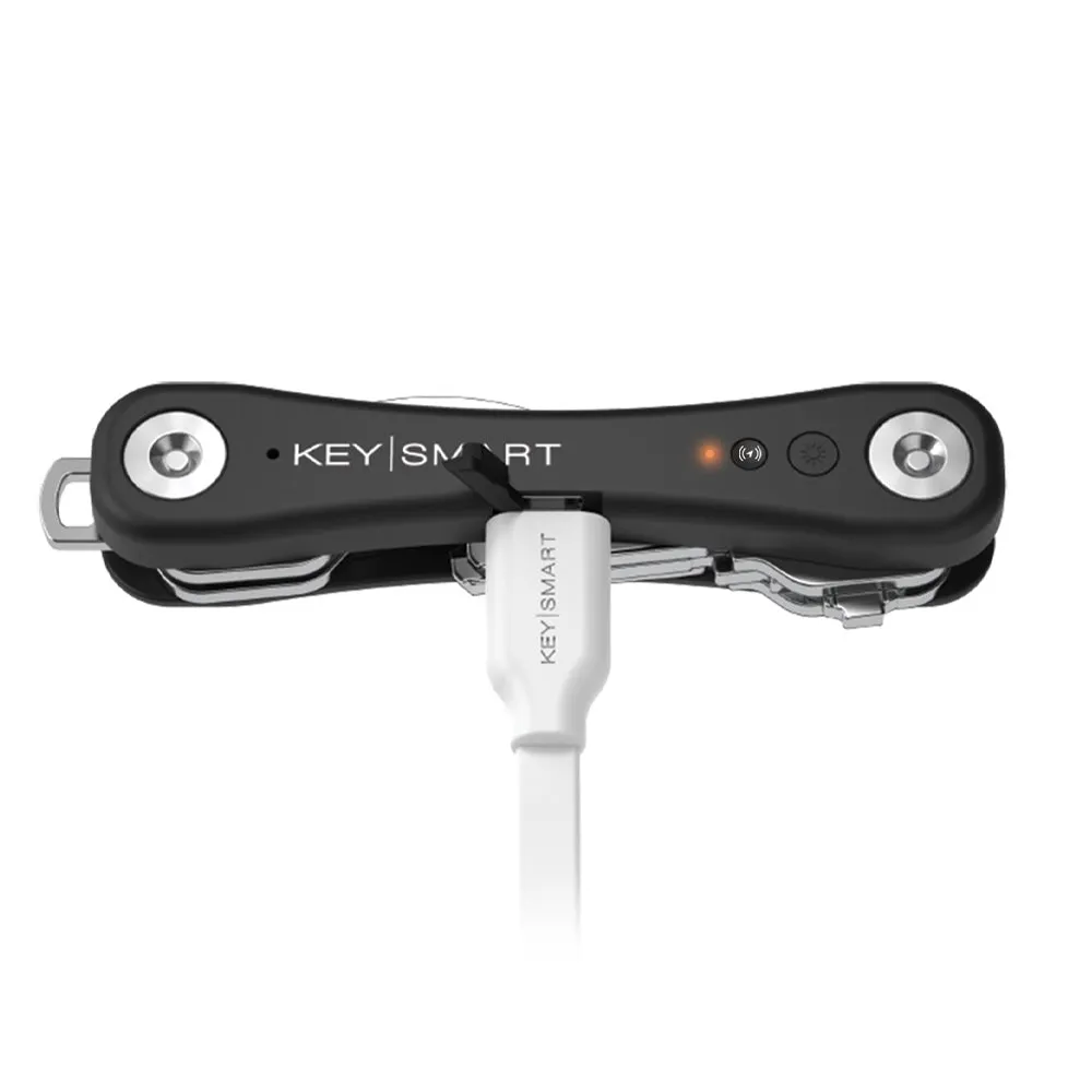 KeySmart iPro - Rechargeable Compact Trackable Key Holder, with LED Flashlight and Bottle Opener  - Black