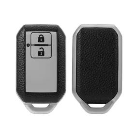 Keyzone Leather TPU Key Cover Compatible for Suzuki Swift, DZire, Baleno, Ertiga, Grand Vitara, Brezza, Fronx, Jimny XL6, Ignis smart key (LTPU05)