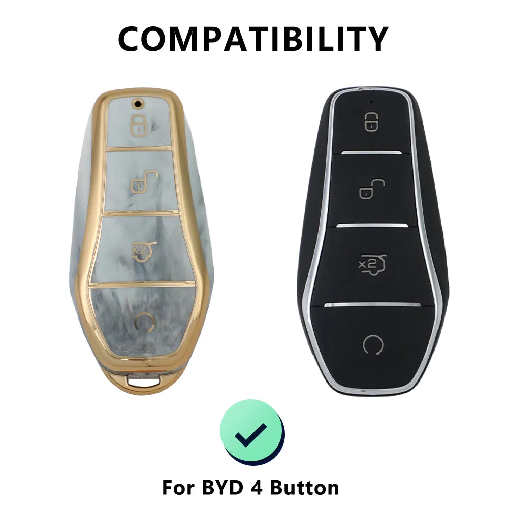 Keyzone TPU car key cover compatible for BYD Seal, Atto 3 smart key (TP_BYD)