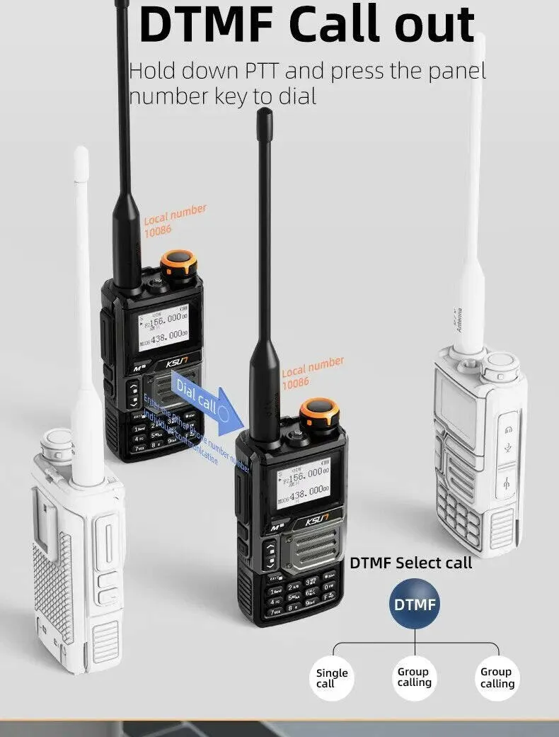 KSUT UV60D Airband Receiver Radio 5 Watt Walkie Talkie Professional Long Range Portable Rechargeable Full Band Ham Radio NOAA