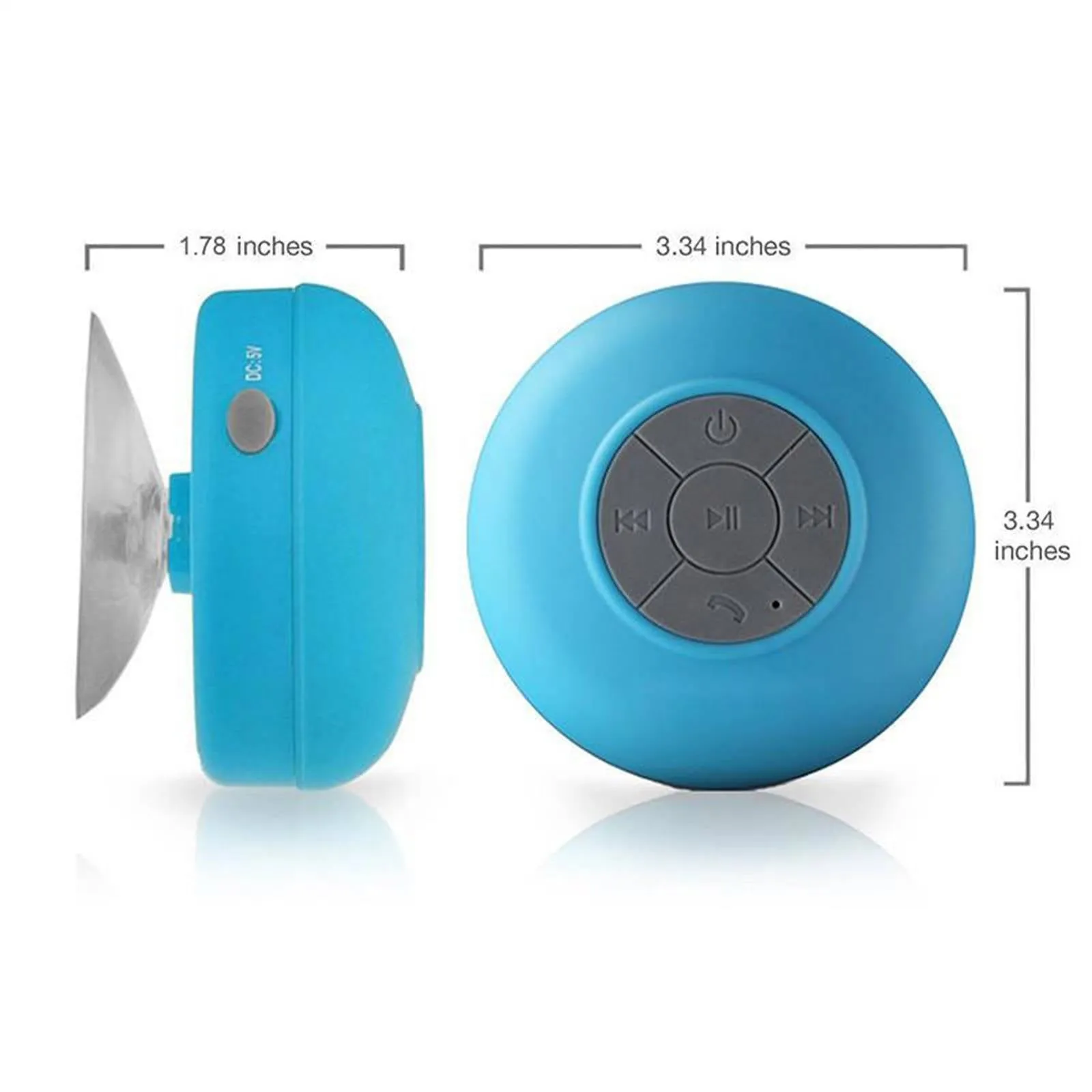 Large Suction Cup Waterproof Bluetooth Speaker, Red, Mobax