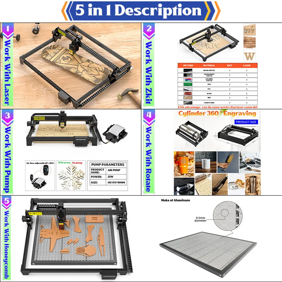 Laser Engraving Cutting Machine For Wood Engraver And Cutter Acrylic 90W Laser Engraver Machine Cnc Wood Router Kit