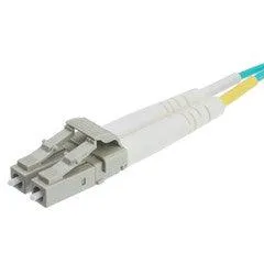 LC OM5 Duplex 2.0mm Fiber Optic Patch Cord, Wideband Multimode WDM 50/125, Lime Green Jacket, Beige Connector, 3 meter (10 ft)