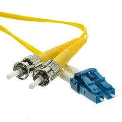 LC/ST Duplex Fiber Optic Patch Cable, OS2 9/125 Singlemode, Yellow Jacket, 10 meter (33 foot)