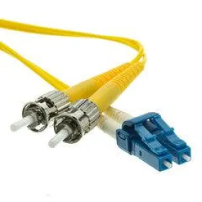 LC/ST Duplex Fiber Optic Patch Cable, OS2 9/125 Singlemode, Yellow Jacket, 10 meter (33 foot)