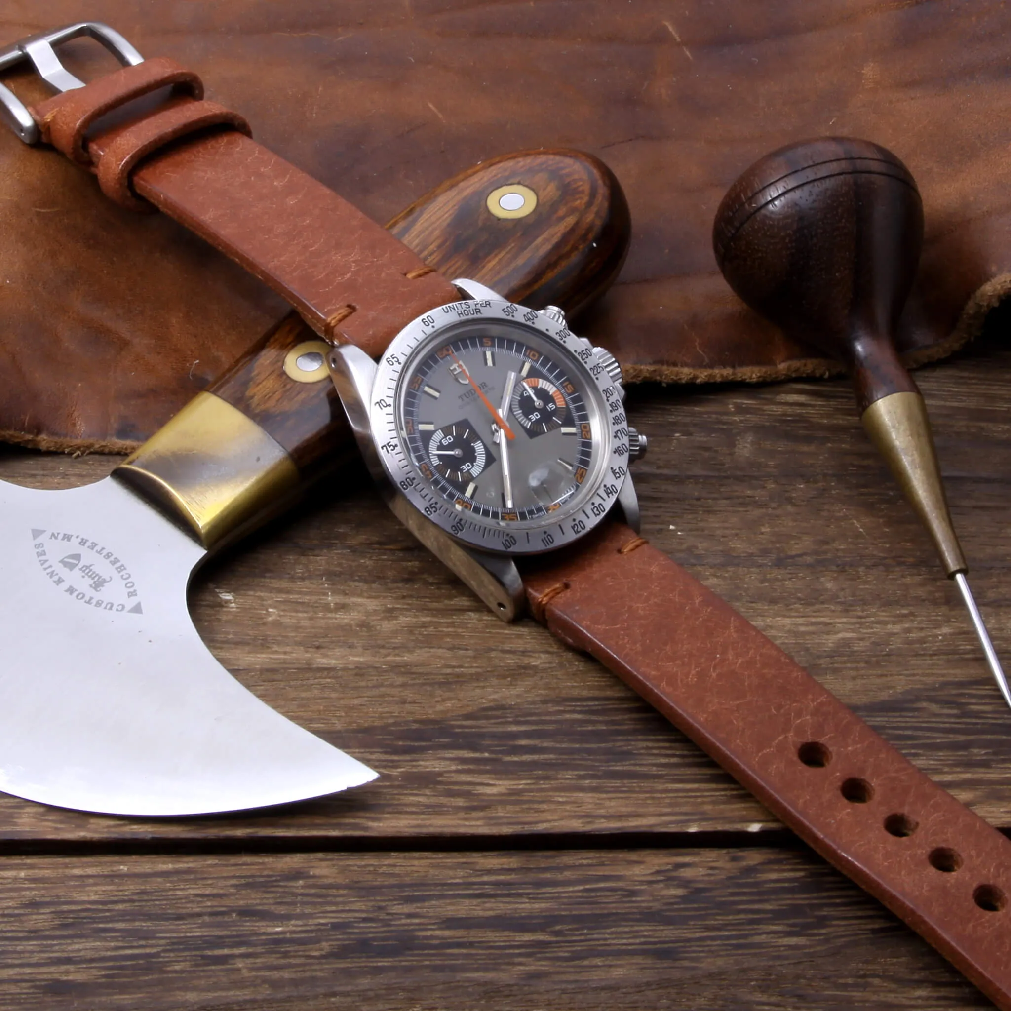 Leather Watch Strap, Rustic Russet | For Apple Watch