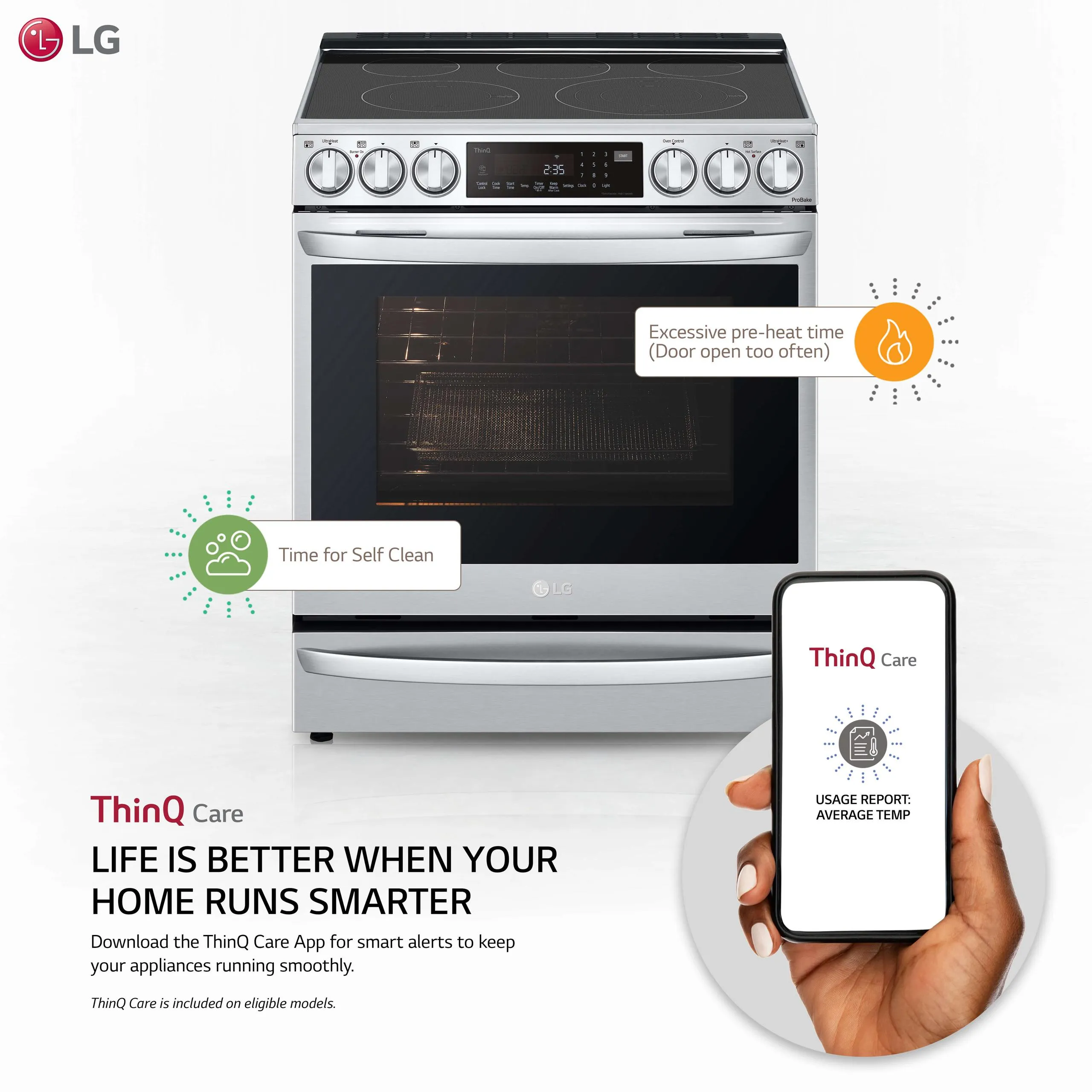 Lg LSEL6337F 6.3 cu ft. Smart Wi-Fi Enabled ProBake Convection® InstaView™ Electric Slide-in Range with Air Fry