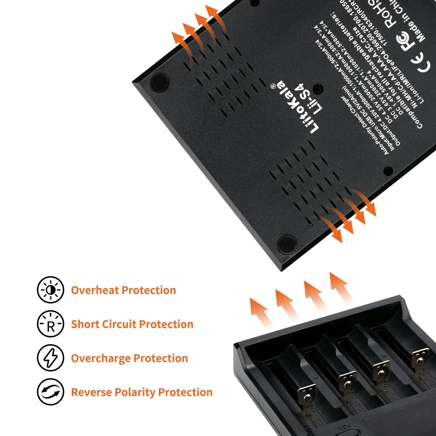 LiitoKala Lii-S4 4 BAY USB MULTI BATTERY CHARGER 18650 21700 26650 USA DIRECT!