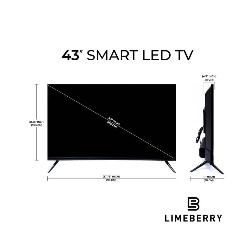 LIMEBERRY 109 cm (43 Inch) Frameless Full HD WebOS Smart QLED LED TV with Magic Air Voice Search Remote, Black (LB431CNW)