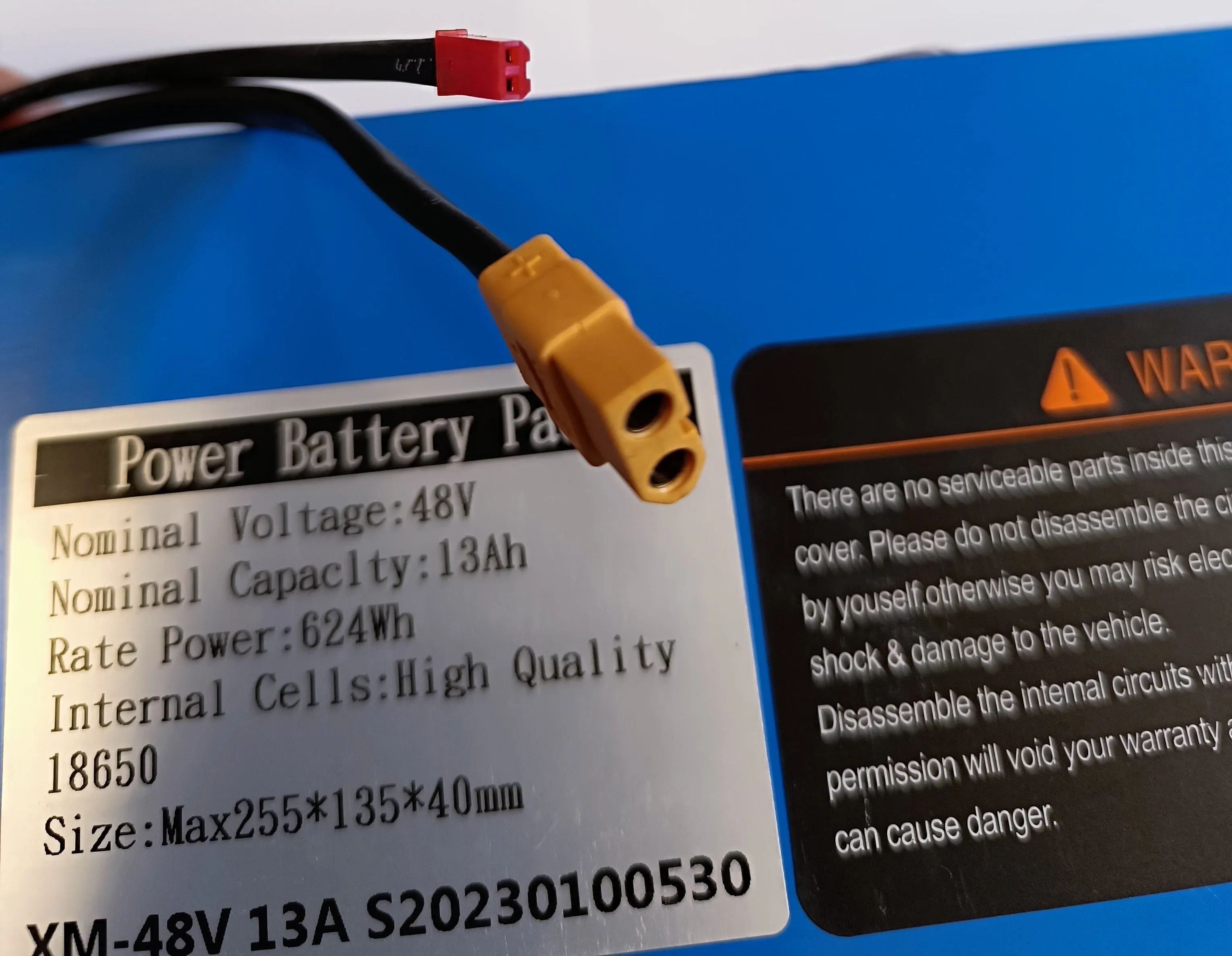 Lithium-ion Power Battery 13Ah 624Wh 48V for T-Sport Scooter ES253