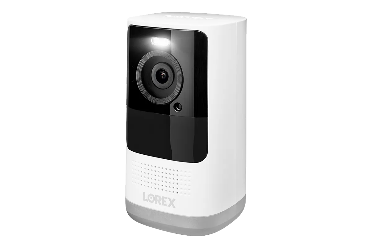 Lorex Smart Home Security Center with 2K Wire-Free Cameras, Two 2K Indoor Wi-Fi Security Cameras and Range Extender